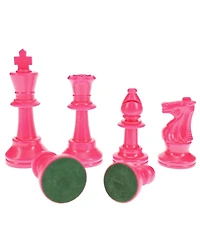 We Games Color Bright Plastic Staunton Tournament Chess Pieces with 3.75 in. King - Half Chess Set of Chess Pieces Only