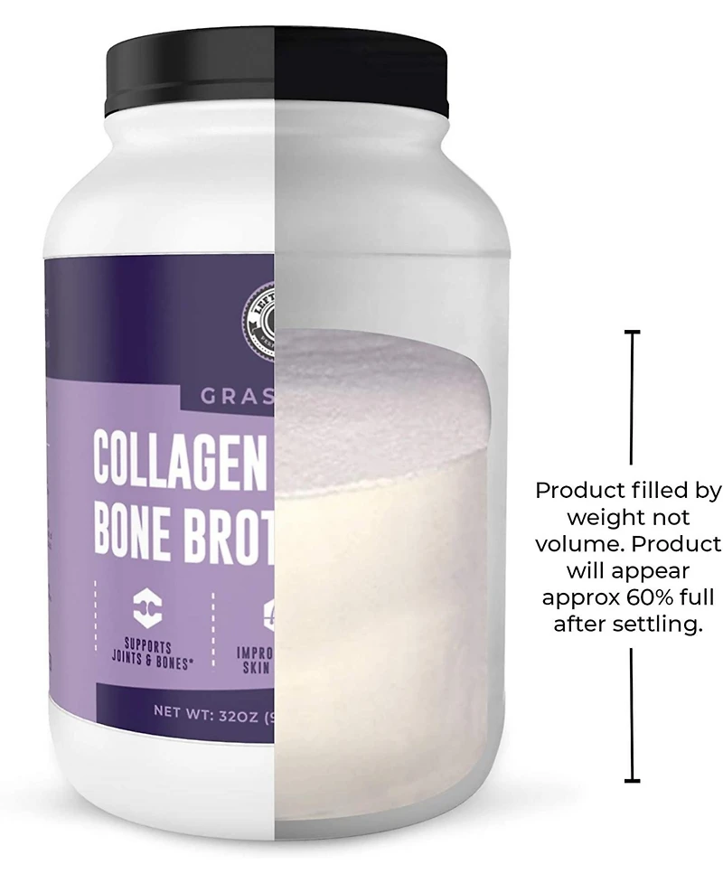 Left Coast Performance Collagen Bone Broth Powder 2lb, Bone Broth with Grass Fed Collagen Peptides