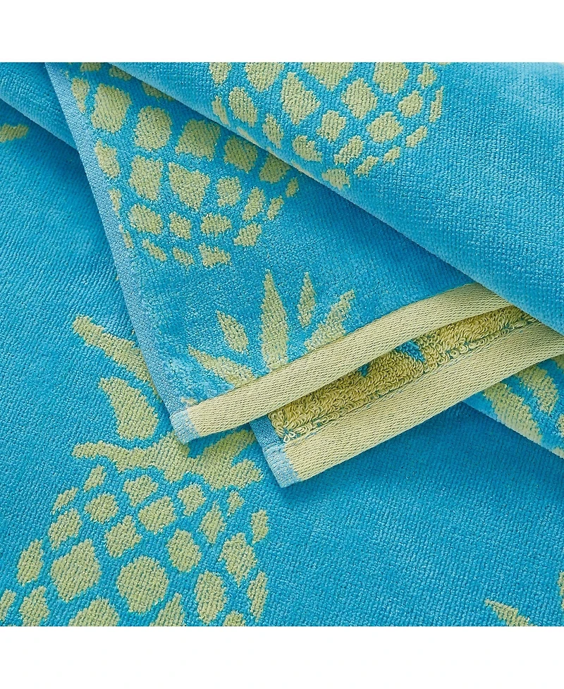 Linery & Co. 100% Cotton Jacquard 2 Pack Summer Beach Towels, 30" x 60"