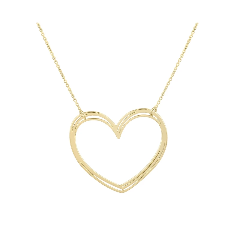 The Lovery Large Gold Open Heart Necklace 14K Gold