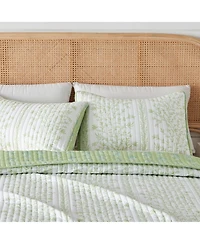 Linery & Co. Floral Striped Microfiber Quilt Set With Shams