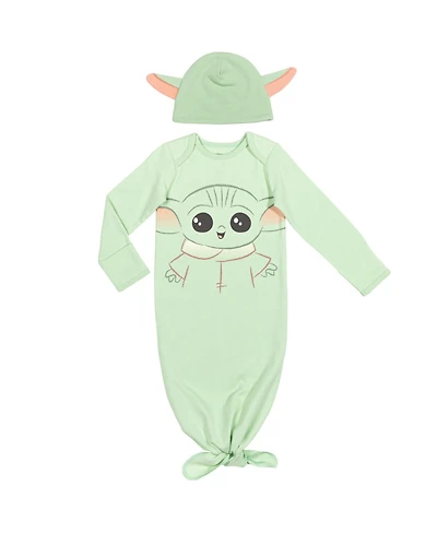 Star Wars Baby Boys Yoda Sleeper Gown and Hat