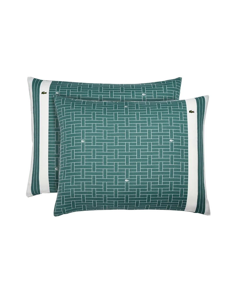 Lacoste Home Heritage Geo Cotton 3-Pc. Comforter Set