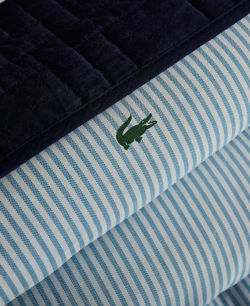 Lacoste Home Pinstripe Croc Cotton 3-Pc. Comforter Set, King