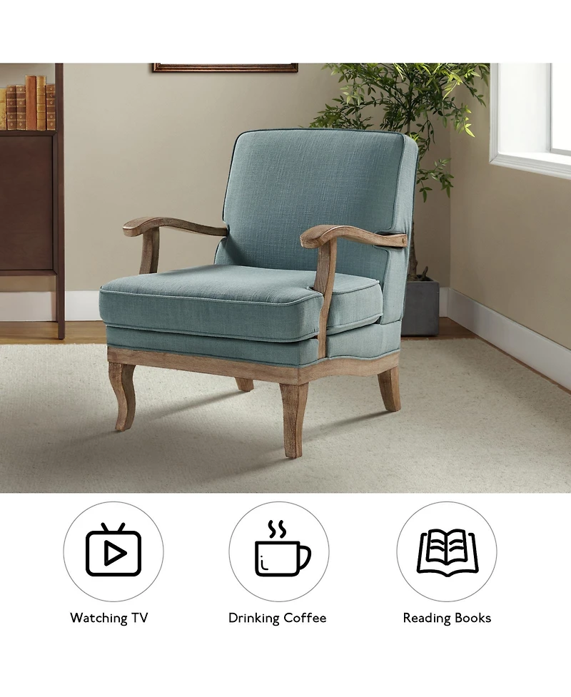 Rinaldo Wooden Upholstered Armchair with Legs