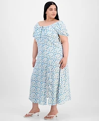 Absolutely Famous Trendy Plus Puffed-Sleeve Dress