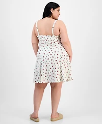 Absolutely Famous Trendy Plus Floral Pucker Fit & Flare Dress