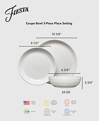Fiesta Linen Bistro Coupe Bowl 3 Pc. Place Setting