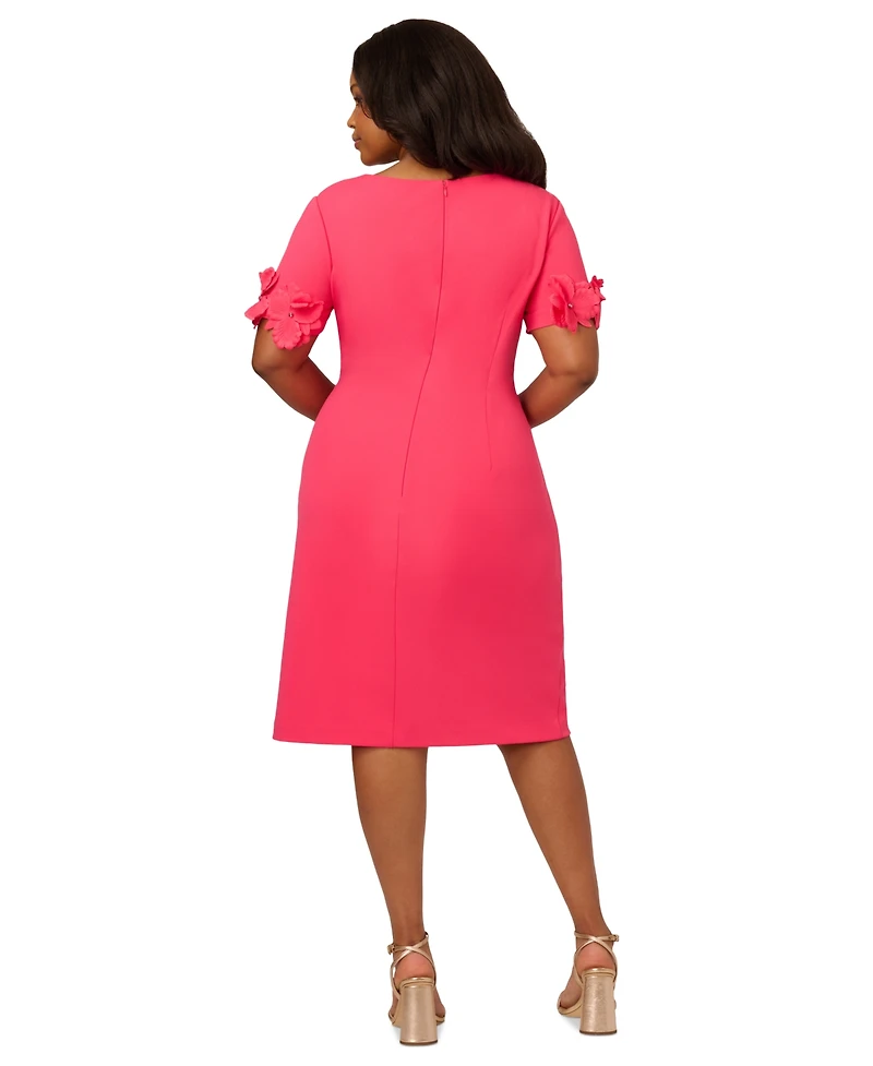 Adrianna Papell Plus Floral Applique Sheath Dress