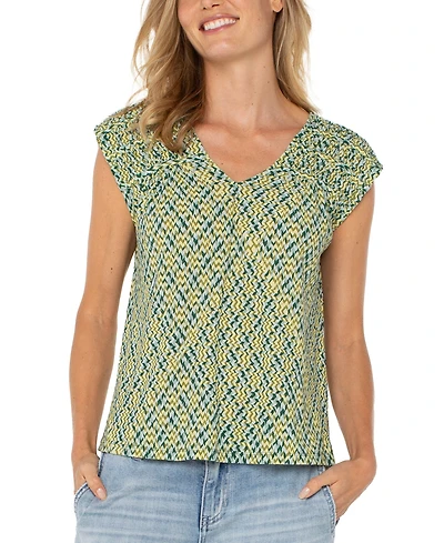 Liverpool Los Angeles Women's Short Sleeve Dolman Tie Back Knit Top