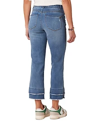 Democracy Petite Triple-Seam Cuff Kick-Flare Denim Jeans