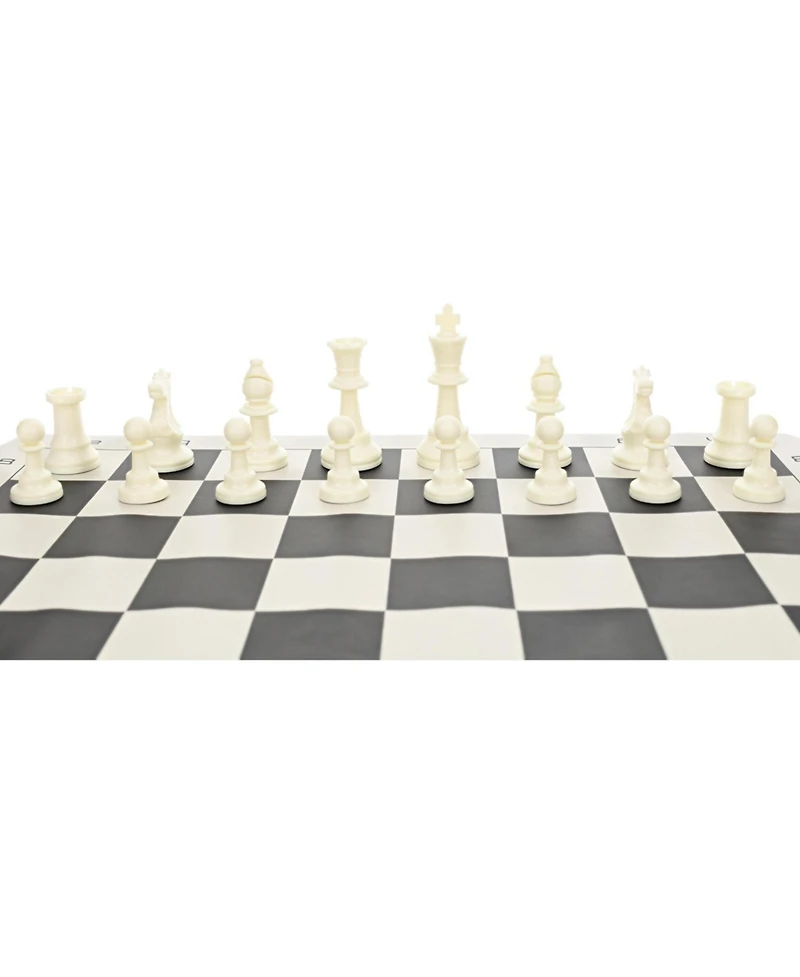 We Games Color Bright Plastic Staunton Tournament Chess Pieces with 3.75 in. King - Half Chess Set of Chess Pieces Only, White