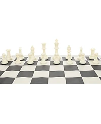 We Games Color Bright Plastic Staunton Tournament Chess Pieces with 3.75 in. King - Half Chess Set of Chess Pieces Only, White