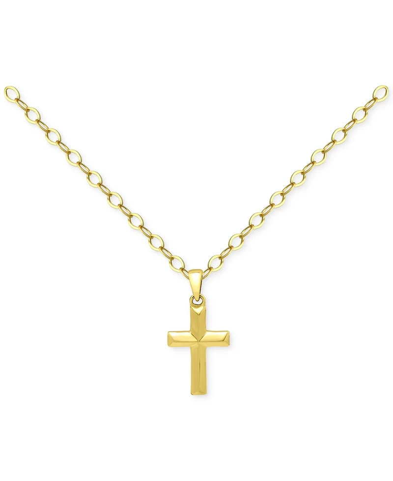 Giani Bernini Cross Pendant Necklace 18k Gold-Plated Sterling Silver (also Silver), 16" + 2" extender, Exclusively at Macy's