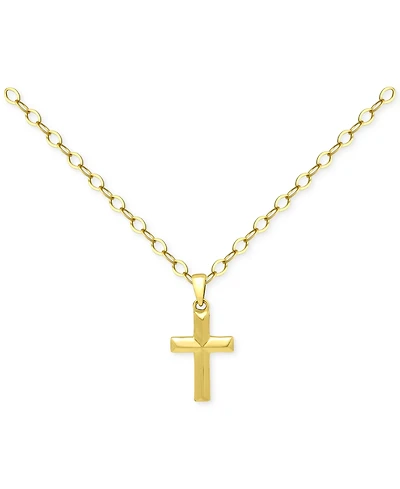 Giani Bernini Cross Pendant Necklace 18k Gold-Plated Sterling Silver (also Silver), 16" + 2" extender, Exclusively at Macy's