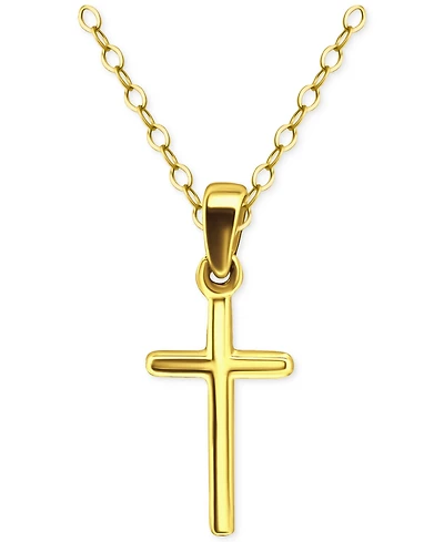 Giani Bernini Cross Pendant Necklace 18k Gold-Plated Sterling Silver (also Silver), 16" + 2" extender, Exclusively at Macy's