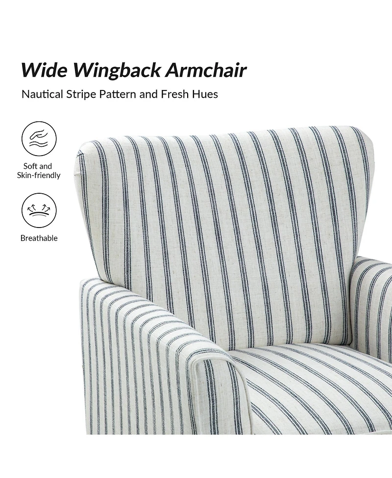 Upholstered Warren Armchair with Solid Wood Legs