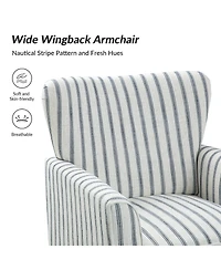 Upholstered Warren Armchair with Solid Wood Legs