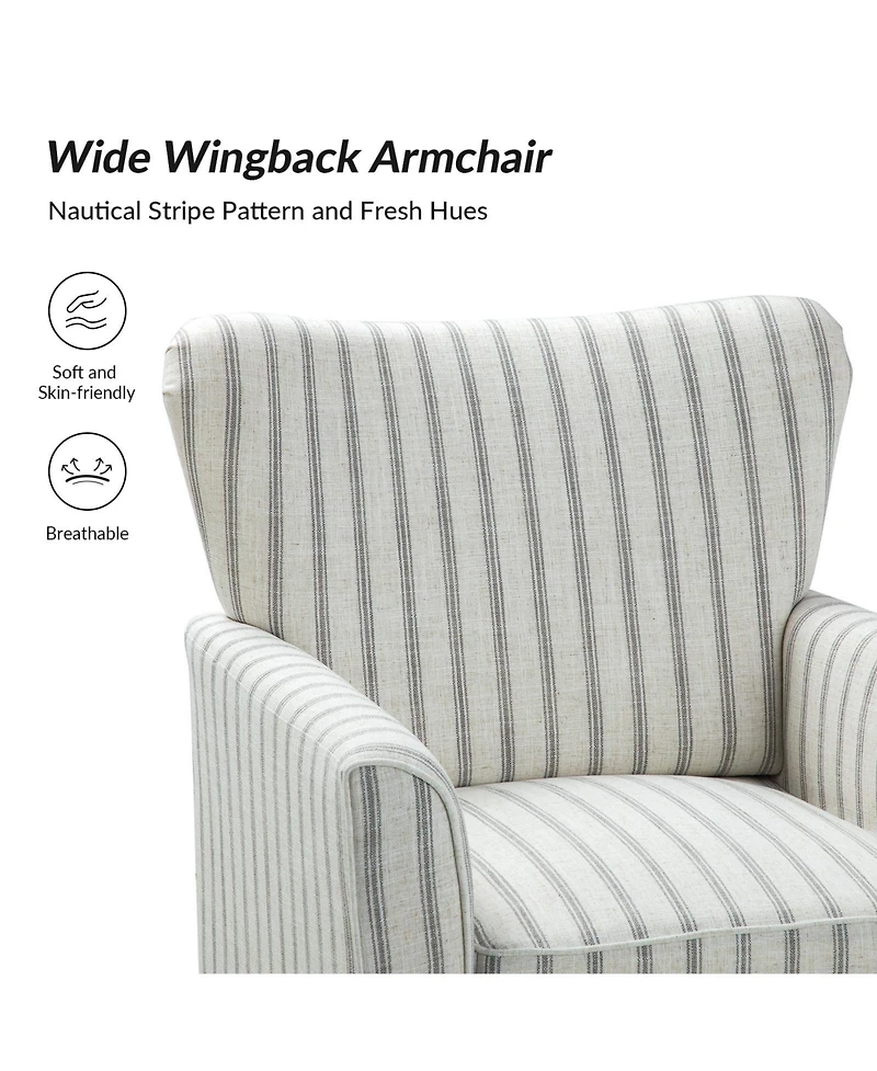 Upholstered Warren Armchair with Solid Wood Legs