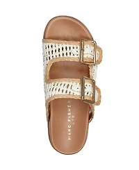 Marc Fisher Ltd Women's Mylan Woven Buckle Straps Flat Sandals