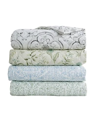 Linery & Co. Floral Printed Reversible Stitched Quilt Set with Shams