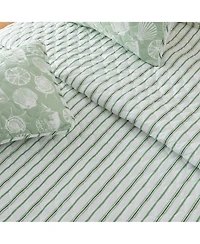 Linery & Co. Green Seashell Microfiber Quilt Set With Shams