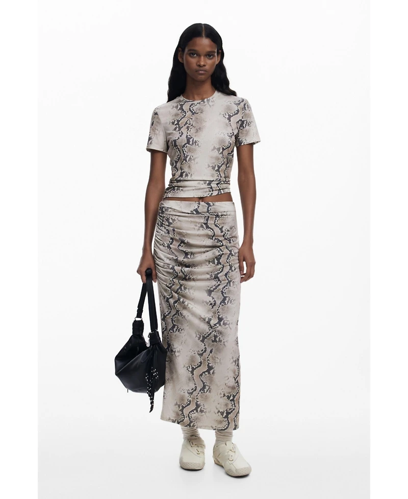 Desigual Women's Draped animal skirt