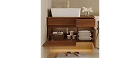24" Single Sink Wall Mounted Bath Vanity in White with White Ceramic Top