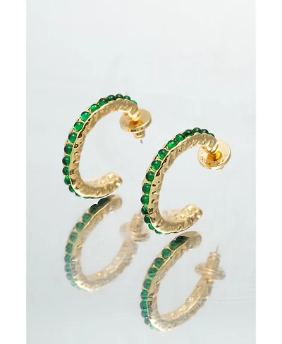 Serena Molten Gemstone Hoop Earrings