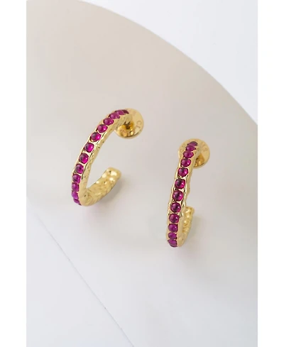 Serena Molten Gemstone Hoop Earrings