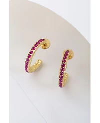 Serena Molten Gemstone Hoop Earrings