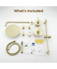 Casainc Pressure-balanced Valve Included All-In-One Kit With Rough In-Valve Thermostatic Shower System Body Jets