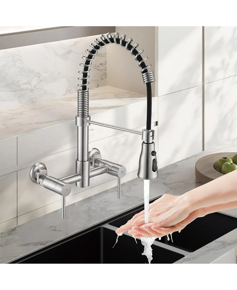 3 Functions Wall Mounted Bridge Kitchen Faucet