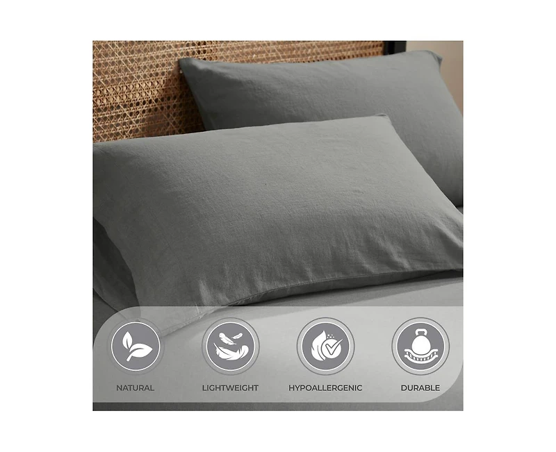 Superior Cotton Linen Blend Deep Pocket Bed Sheet Set