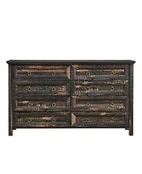 Farmhouse 8 Drawers Dresser Chests for Bedroom, Wood Rustic Wide Chset of Drawers,Storage Dressers Organizer for Bedroom, Living Room,Hallway