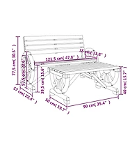 2 Piece Patio Lounge Set Solid Wood Fir