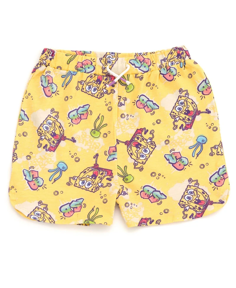SpongeBob SquarePants Toddler Girls T-Shirt and French Terry Shorts Outfit Set