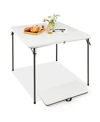 Folding Camping Table with All-Weather Hdpe Tabletop and Rustproof Steel Frame