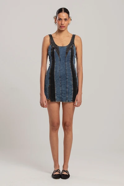 Pcfg Women's Free Heaven Two Color Denim Dress
