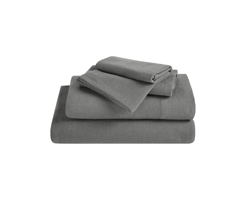 Superior Cotton Linen Blend Deep Pocket Bed Sheet Set, California King
