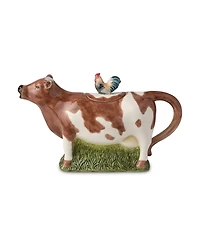 Certified International Vintage Farm 3-d Cow Teapot