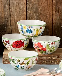 Certified International Greenhouse Ice Cream Bowls, Set of 4, Service for 4