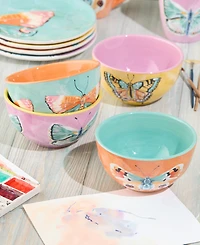 Certified International Butterflies Ice Cream Bowls, Set of 4, Service for 4