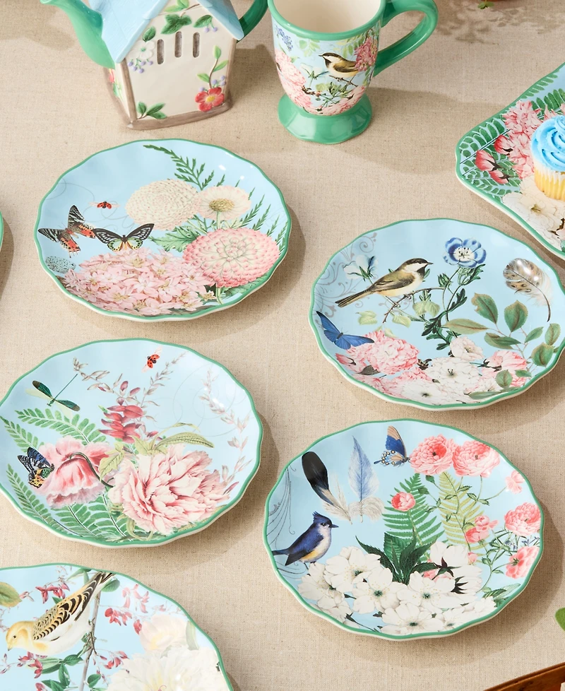 Certified International Flora Salad Plates, Set of 4, Service for 4