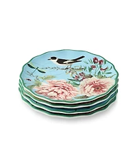 Certified International Flora Canape Plates, Set of 4, Service for 4