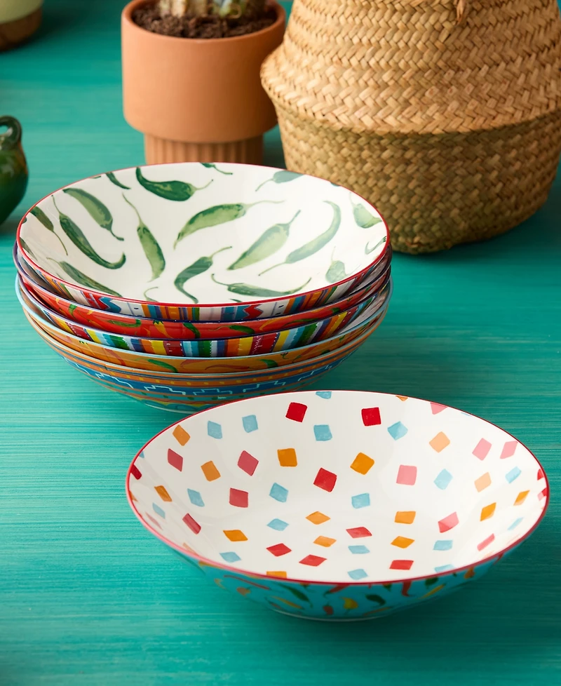 Certified International Caliente Soup Bowls, Set of 6, Service for 6