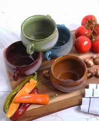 Certified International Reactive Glaze Soup Crocks, Set of 4, Service for 6