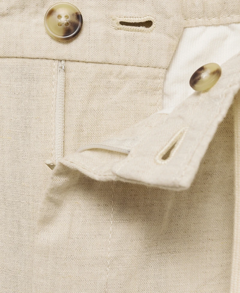 Mango Men's Slim-Fit Linen-Blend Drawstring Pants