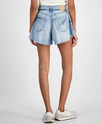 Boss Orange Women's Raw Shaped-Hem Denim Shorts