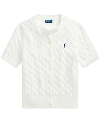Polo Ralph Lauren Women's Cable-Knit Cotton Short-Sleeve Cardigan